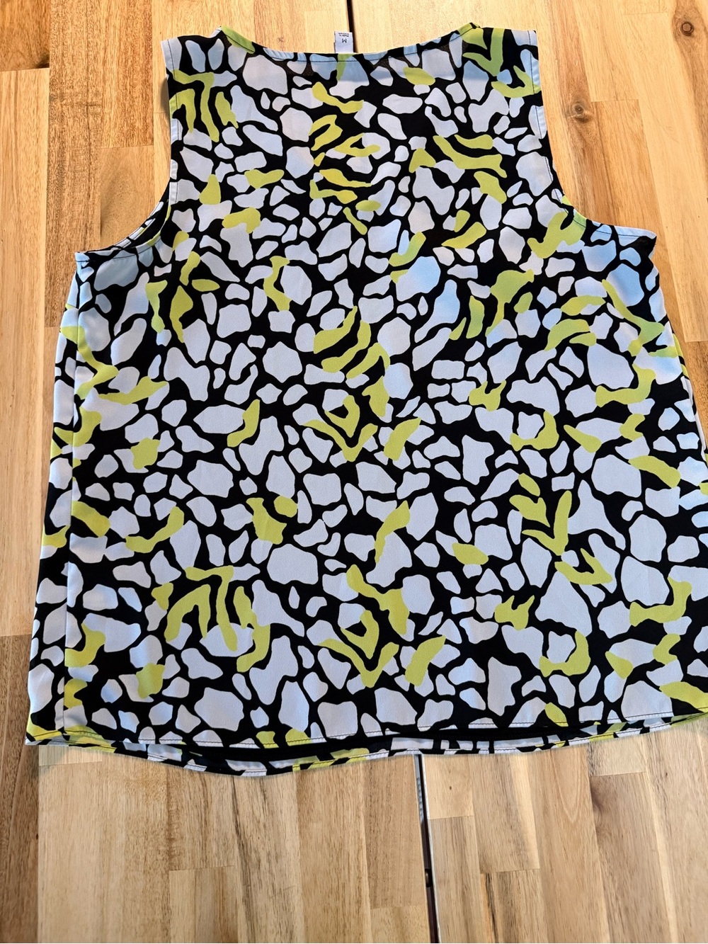 Nine West Black, White & Lime Abstract Sleeveless Camisole - Picture 6 of 9